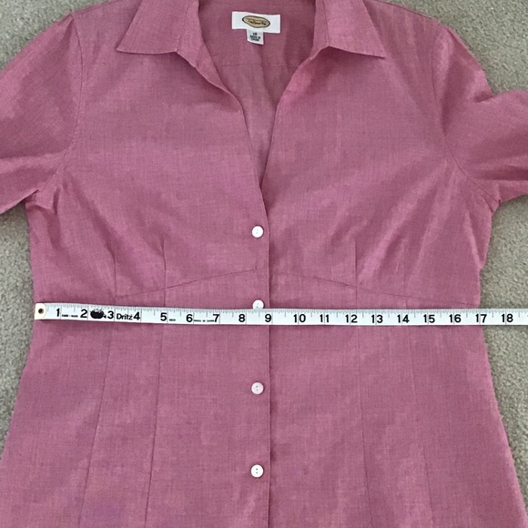 Like New Talbots Women’s Blouse Top Size 10 Cotton Raspberry Pink Shirt - Picture 5 of 12